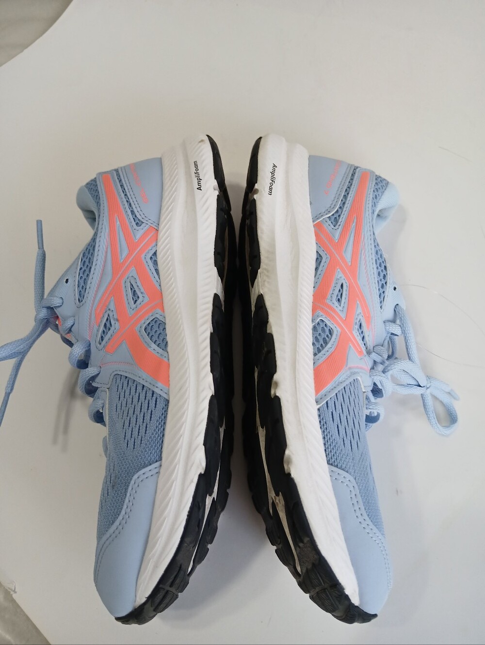 Asics Light Blue Running Sneakers with Coral Accents - Picture 9 of 11